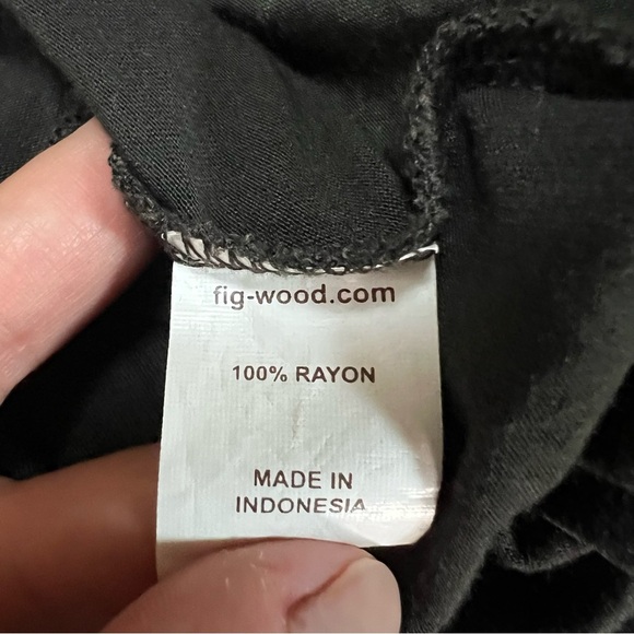 Figwood Asymmetrical Dress/Tunic Size M. Dark gray not black green leaf print - Picture 4 of 8